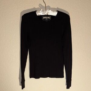 American Eagle Outfitters Black Long Sleeve Thermal Tee